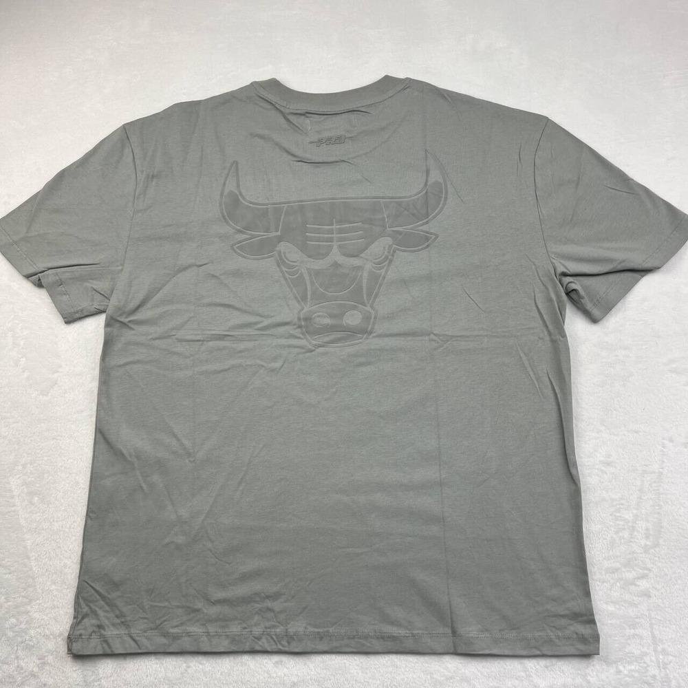 Chicago Bulls Shirt Mens Large Gray Pro‎ Standard NBA Short Sleeve Cotton L